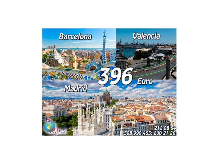 Barcelona-Valencia-Madrid 396 Euro