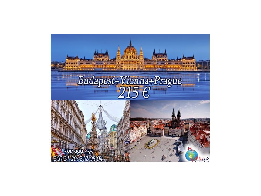 Budapest-Vienna-Prague 215 Euro