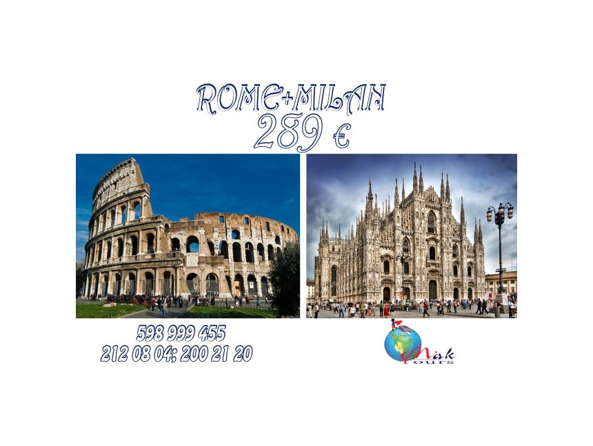 Rome-Milan 289 Euro from Mak Tours!
