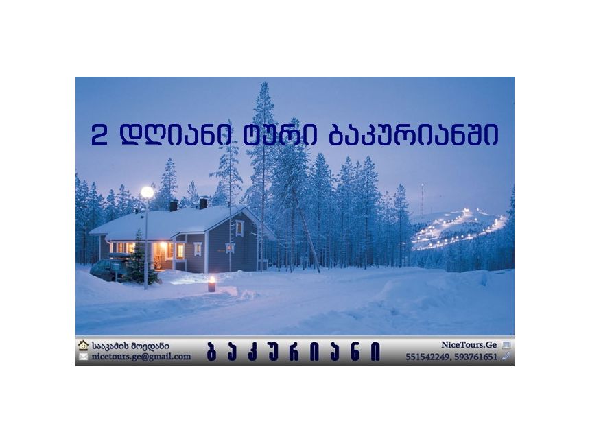 დღიანი VIP ტური ბაკურიანი www.NiceTours.Ge