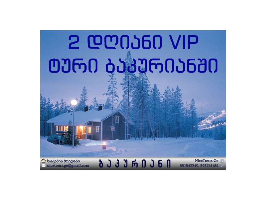 დღიანი VIP ტური ბაკურიანი www.NiceTours.Ge