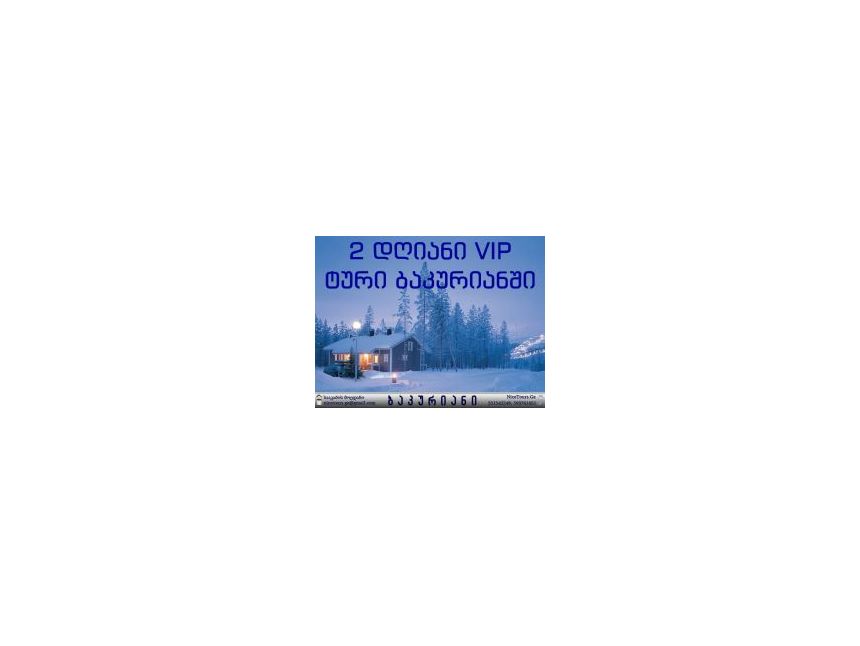 დღიანი VIP ტური ბაკურიანი www.NiceTours.Ge