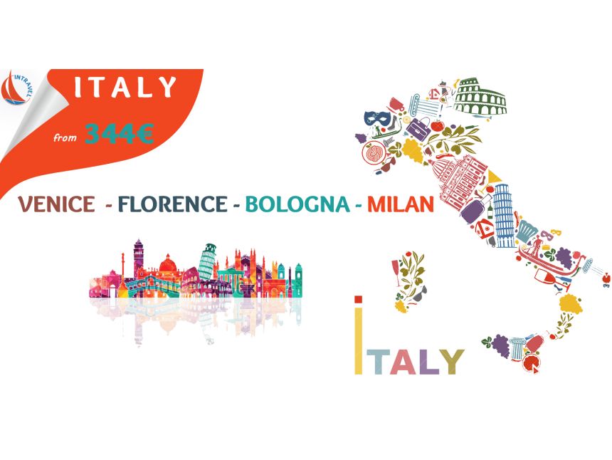 იტალია (ვენეცია - ფლორენცია - ბოლონია - მილანი) ევრო