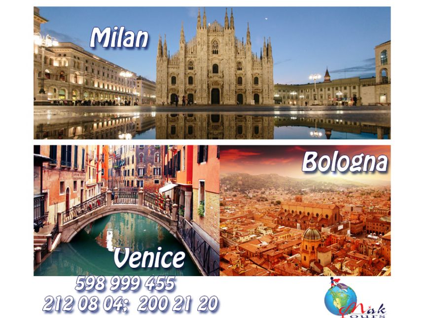Milan+Venice+Florence from 235 Euros. 