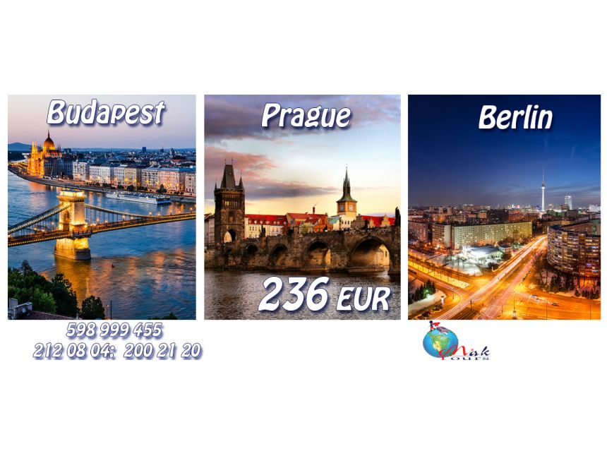 Budapest+Prague+Berlin from 236 Euros. 