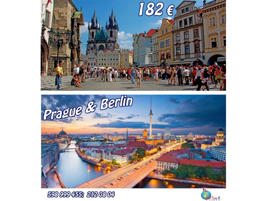 Prague and Berlin from 182 Euros. 