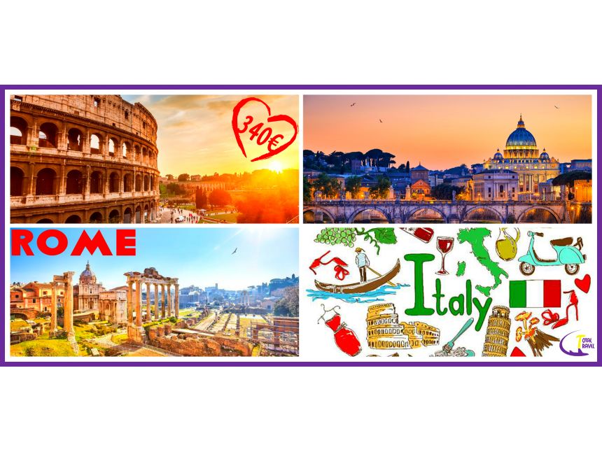 იტალია >>> რომი (ფრენა თბილისიდან) ტურისტული საგზურის ღირებულება