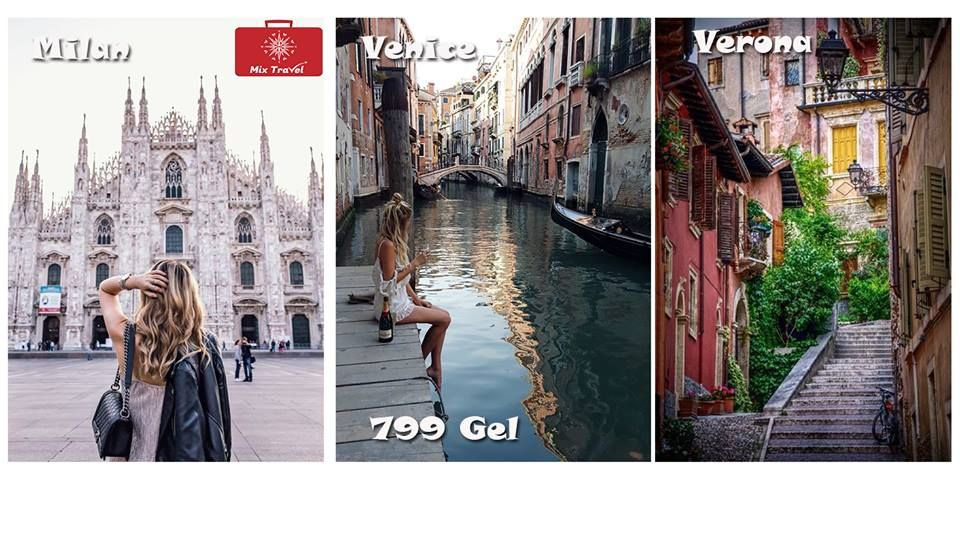 მილანი-ვენეცია-ვერონა Mix Travel-ის უპრეცედენტო შემოთავაზება!!!