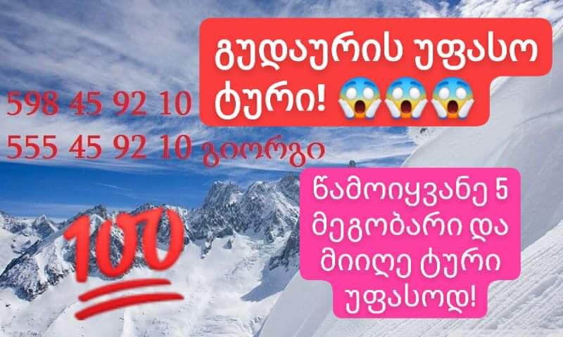 უფასო ტური გუდაურში! და თებერვალს <