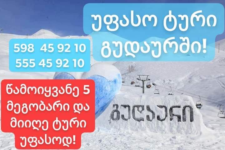 უფასო გუდაურის ტური და თებერვალს <