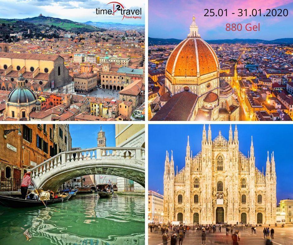 ბოლონია -ფლორენცია - ვენეცია - მილანი