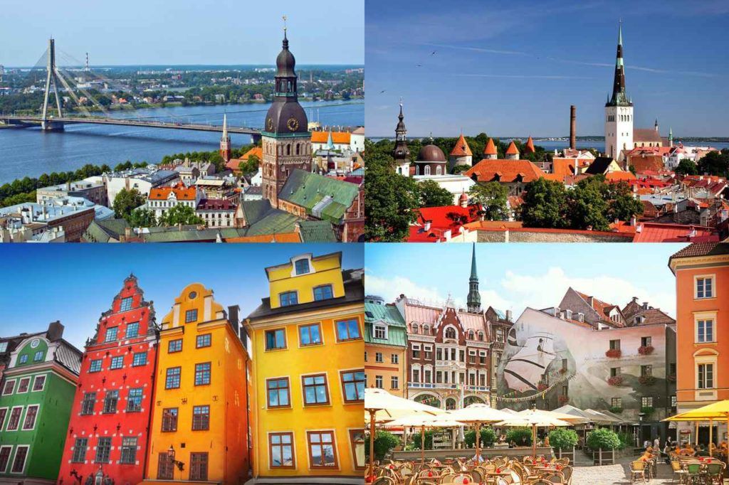 The three Nordic countries are Latvia, Estonia and Finland Riga, Tallinn and Helsinki, rundal Palace, Sigulda, Jurmala 