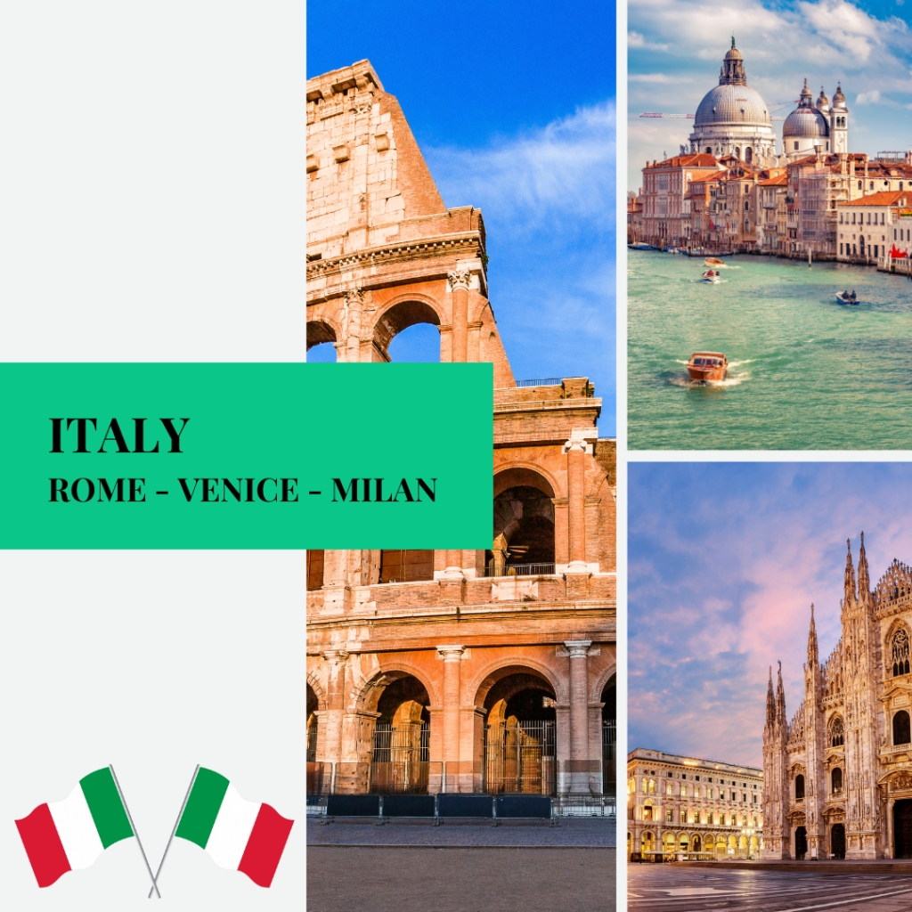 რომი - ვენეცია - მილანი