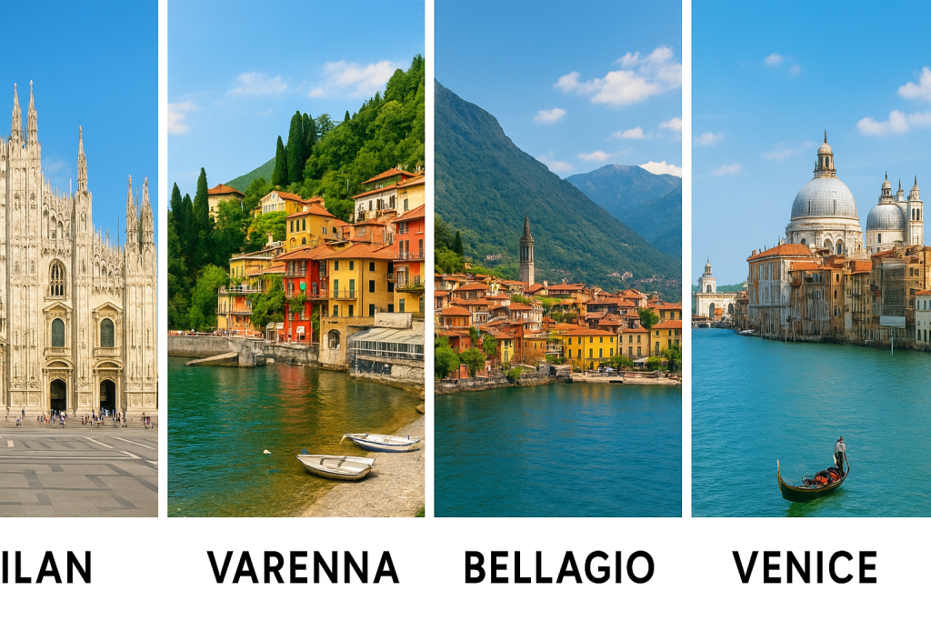 მილანი - ვარენა - ბელაჯიო - კომოს ტბა - ვენეცია